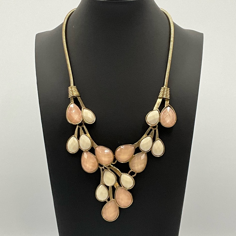 Erica Lyons Necklace Gold-Tone and Peach Teardrop
